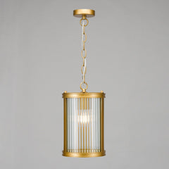 Bianka Pendant Bronze/Matt Black and Ribbed Glass E17