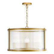 Bianka 3 Light Pendant Bronze/Matt Black and Ribbed Glass E14