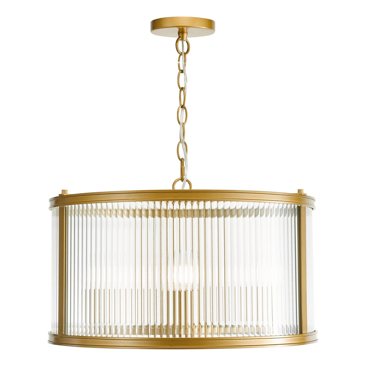 Bianka 3 Light Pendant Bronze/Matt Black and Ribbed Glass E14