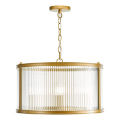 Bianka 3 Light Pendant Bronze/Matt Black and Ribbed Glass E14