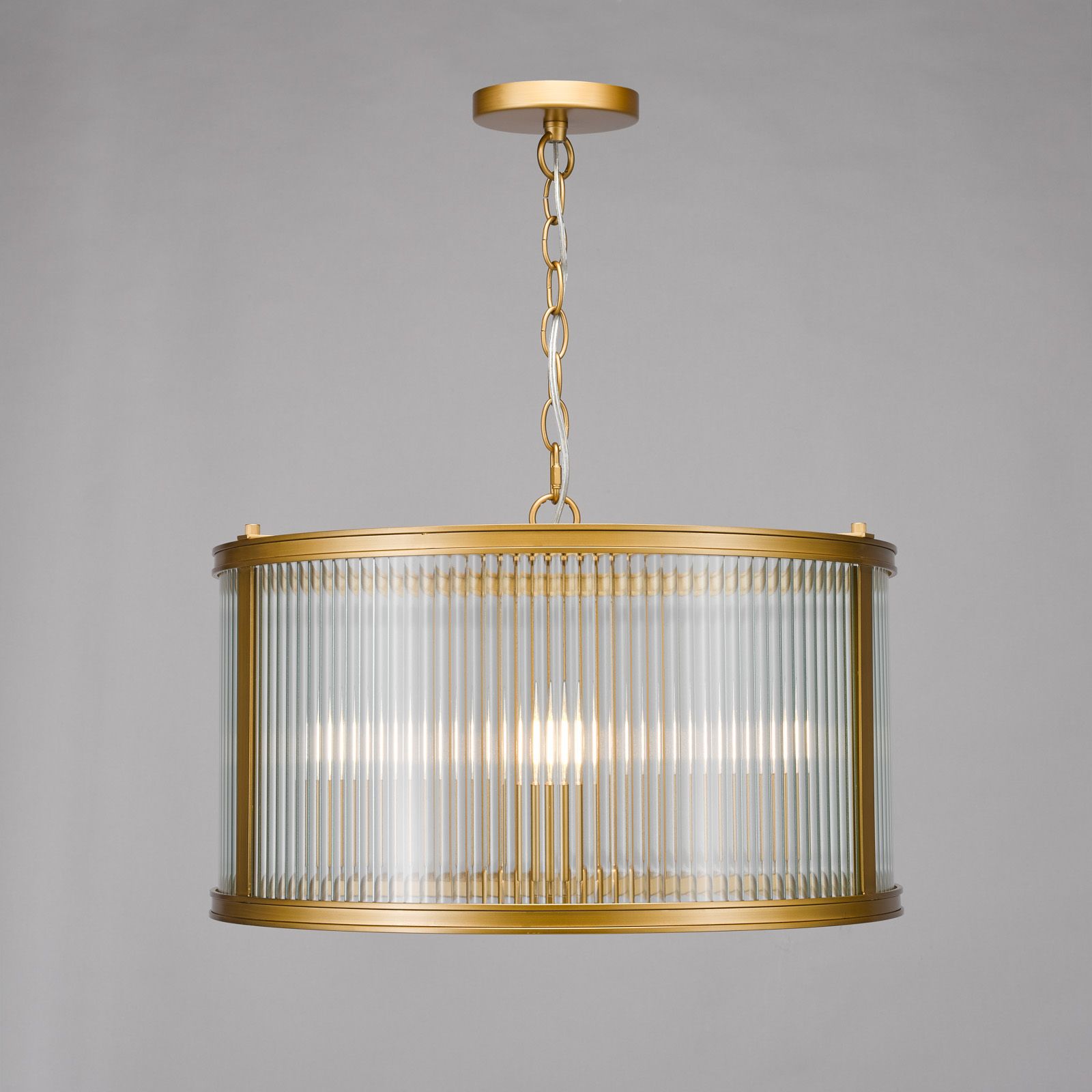 Bianka 3 Light Pendant Bronze/Matt Black and Ribbed Glass E14