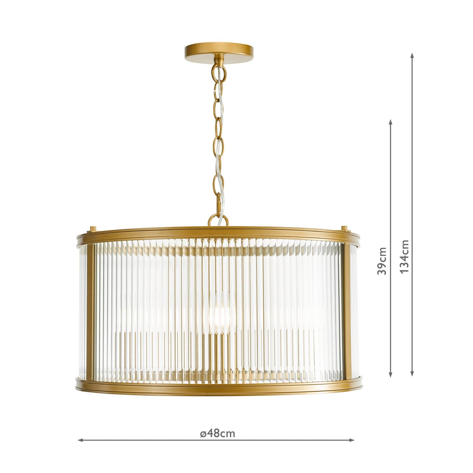 Bianka 3 Light Pendant Bronze/Matt Black and Ribbed Glass E14