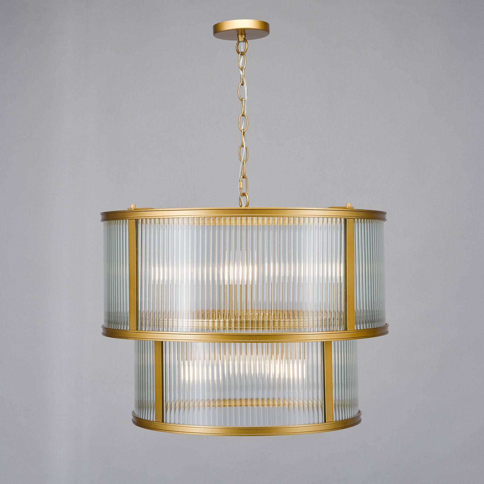 Bianka 6 Light Pendant Bronze/Matt Black and Ribbed Glass E14