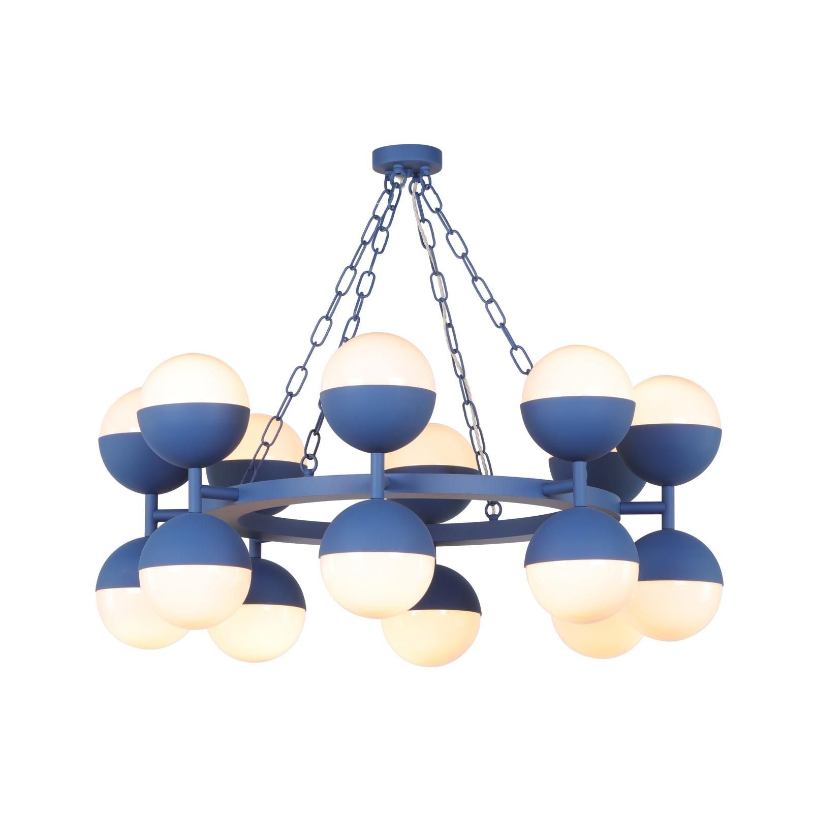 Bilbao 16 Light Pendant Bespoke and Opal Glass