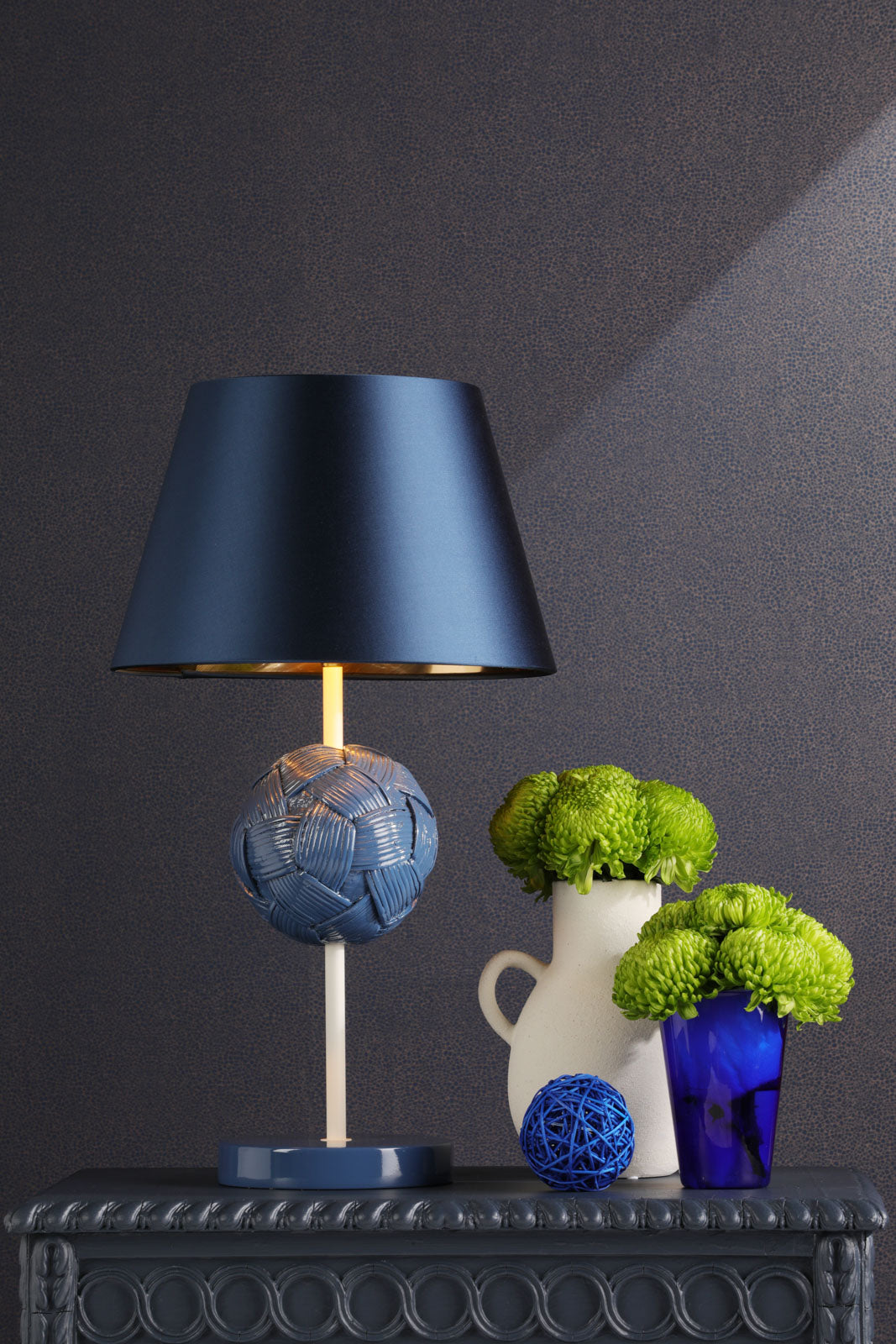 Bodkin Table Lamp In Persian Blue & Coconut/Strawberry & Blush Pink Base Only B22
