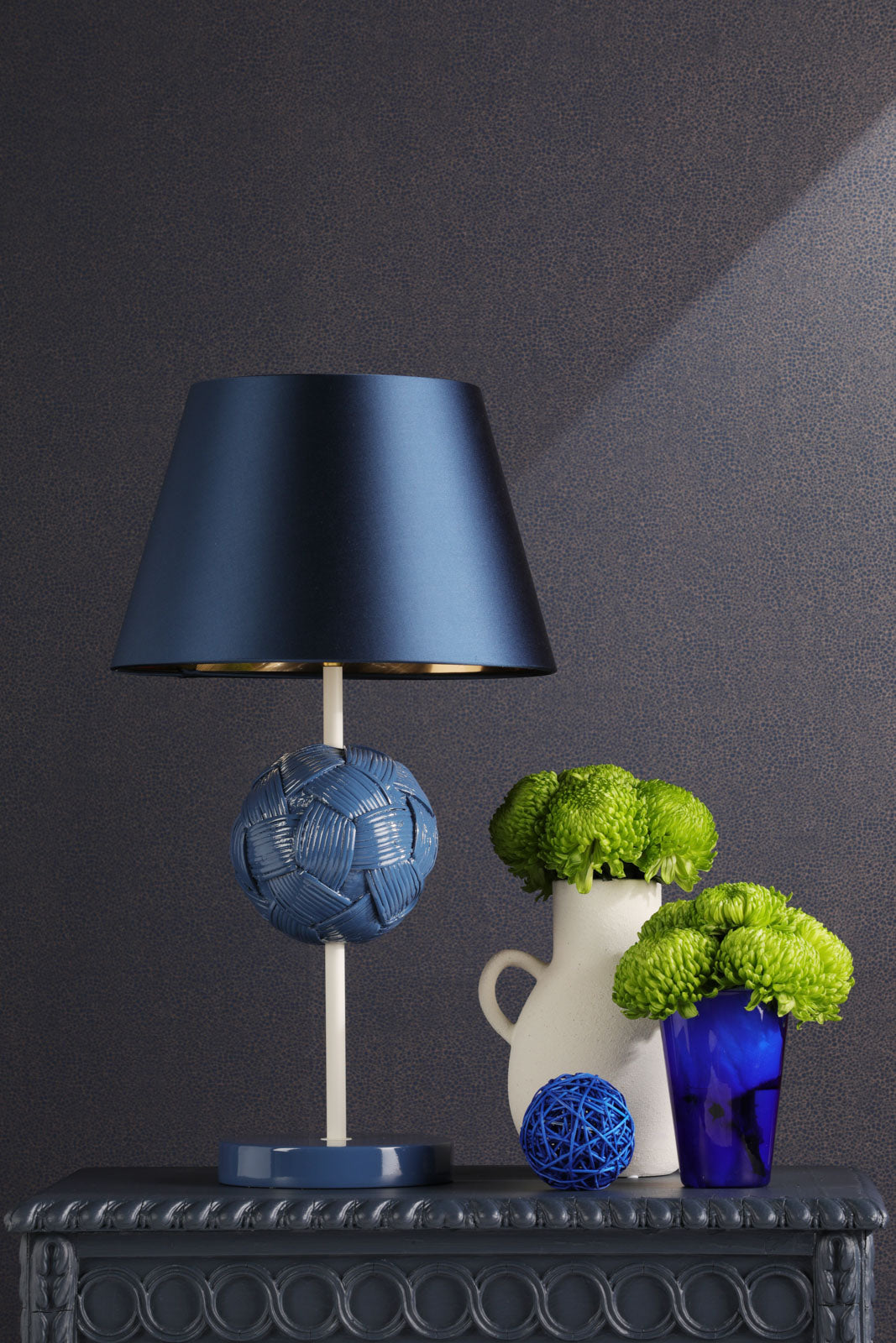 Bodkin Table Lamp In Persian Blue & Coconut/Strawberry & Blush Pink Base Only B22