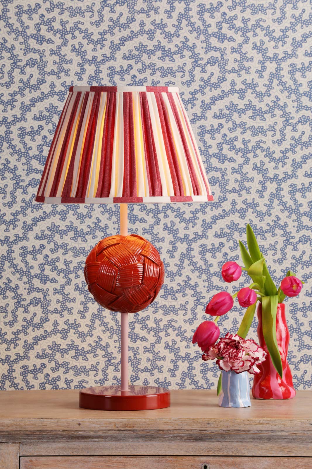 Bodkin Table Lamp In Persian Blue & Coconut/Strawberry & Blush Pink Base Only B22