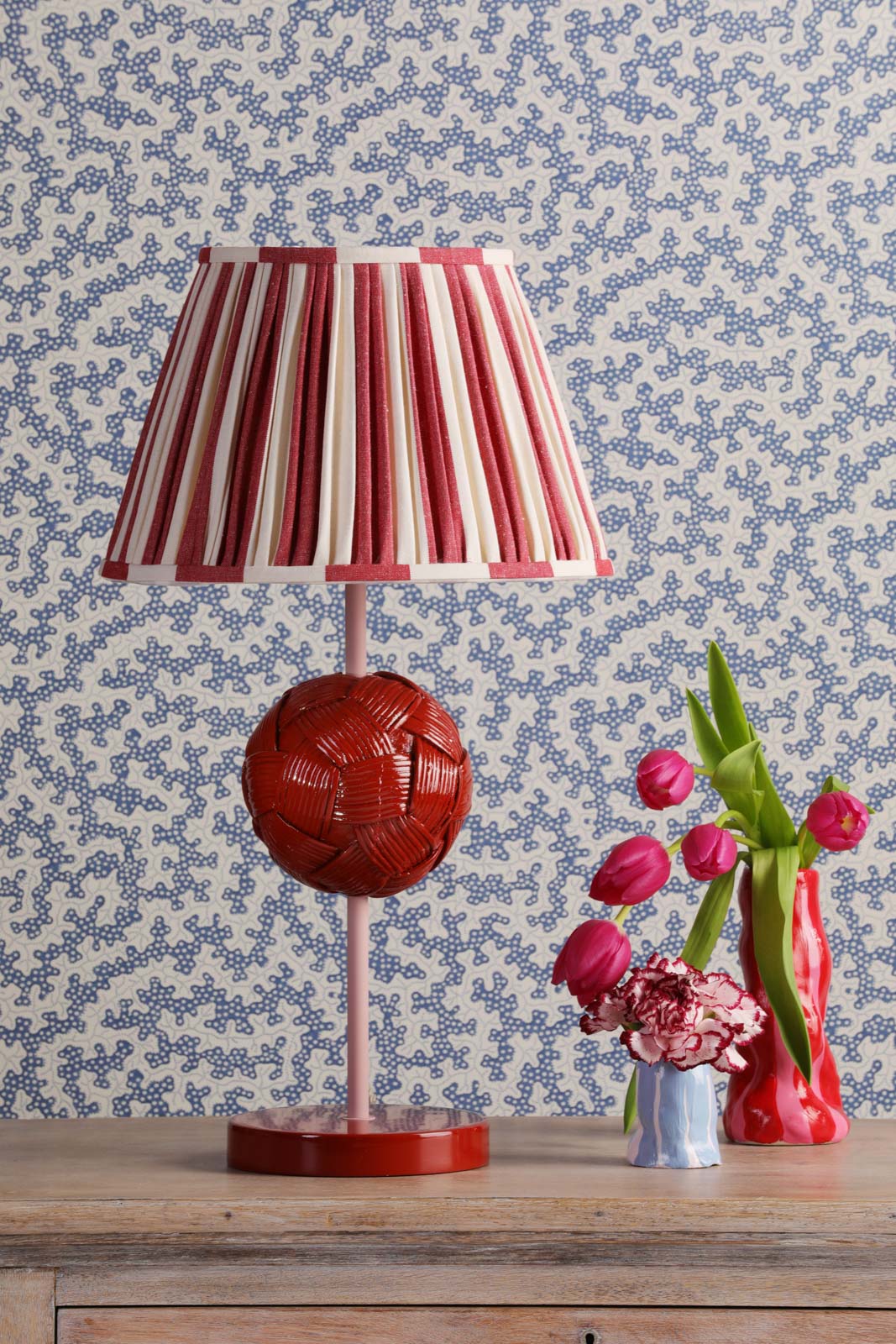 Bodkin Table Lamp In Persian Blue & Coconut/Strawberry & Blush Pink Base Only B22