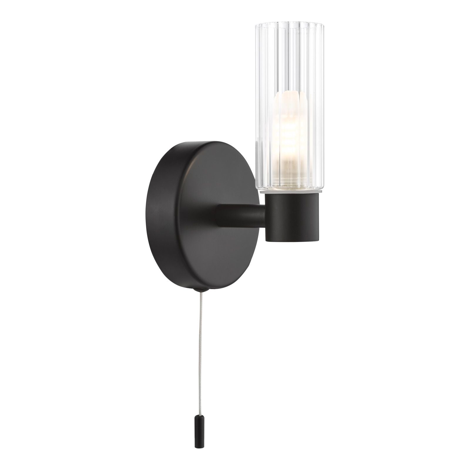 Bolton 1/2Lt Wall Light - Matt Black/Polished Chrome