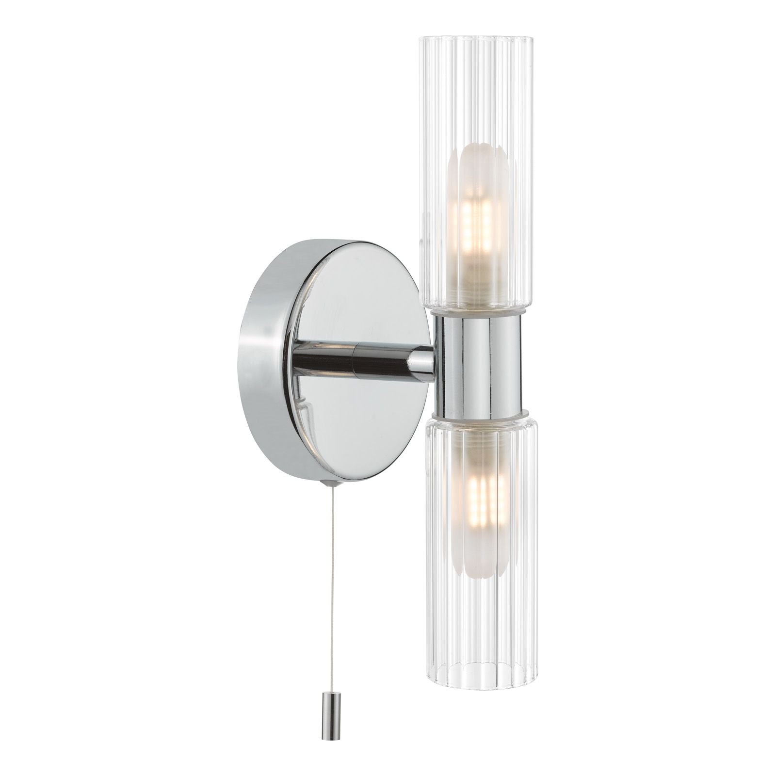 Bolton 1/2Lt Wall Light - Matt Black/Polished Chrome