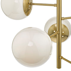 Bombazine 5lt Fitting Natural Brass & Opal Glass