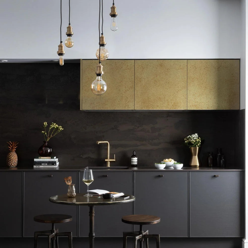 Brooklyn Cluster Ceiling Light - Pewter/Brass Finish