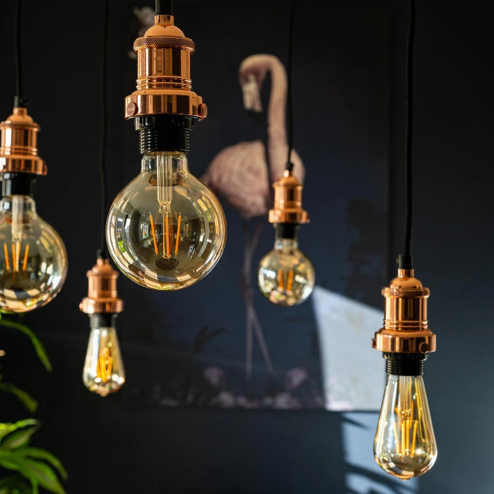 Brooklyn Cluster Ceiling Light - Pewter/Brass Finish