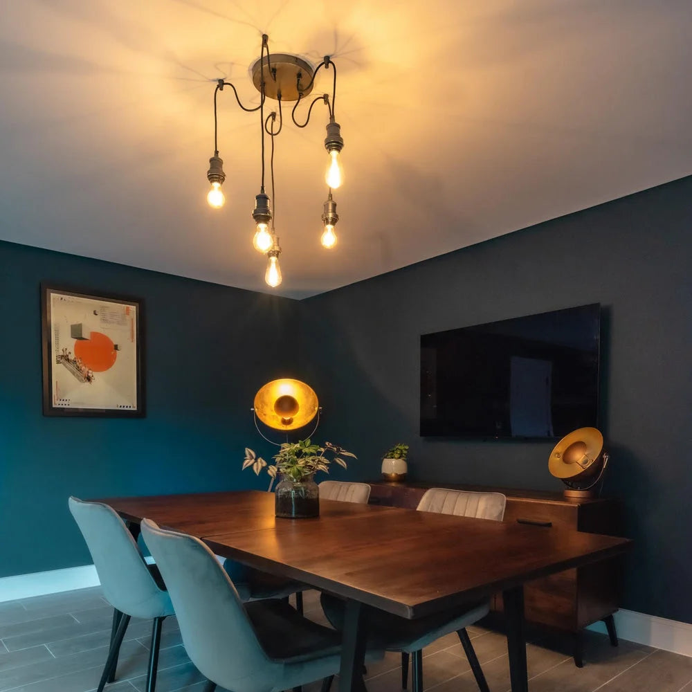 Brooklyn Cluster Ceiling Light - Pewter/Brass Finish
