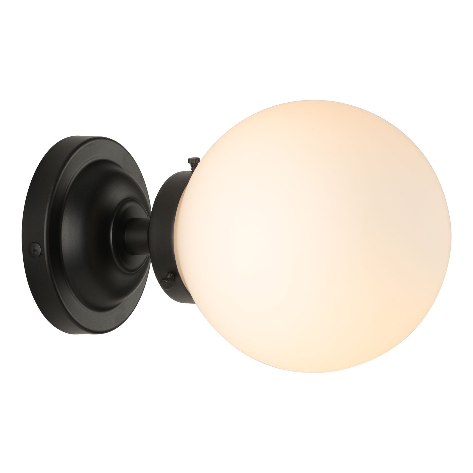 David Hunt Buckley single wall light, polished chrome/Black, IP44 rated