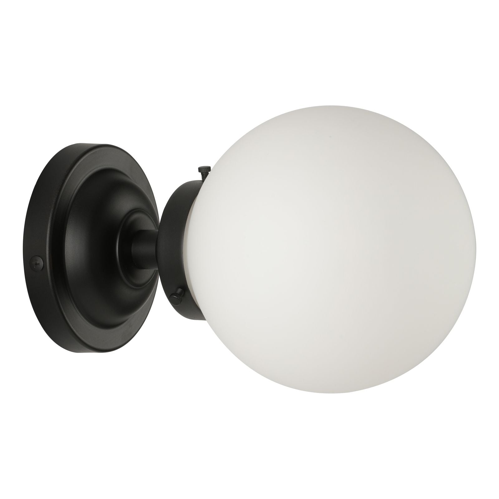 David Hunt Buckley single wall light, polished chrome/Black, IP44 rated