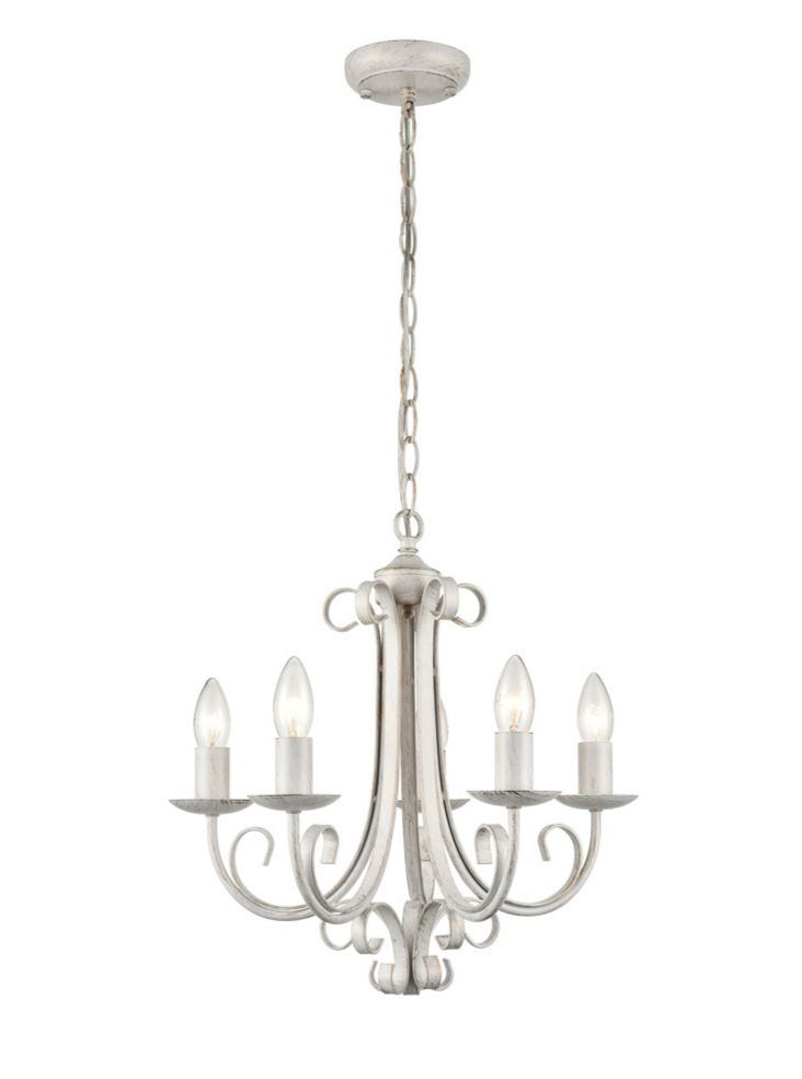 Abbey 3/5/8Lt Chandelier Ceiling Light - Painted White &  Brushed Gold Finish