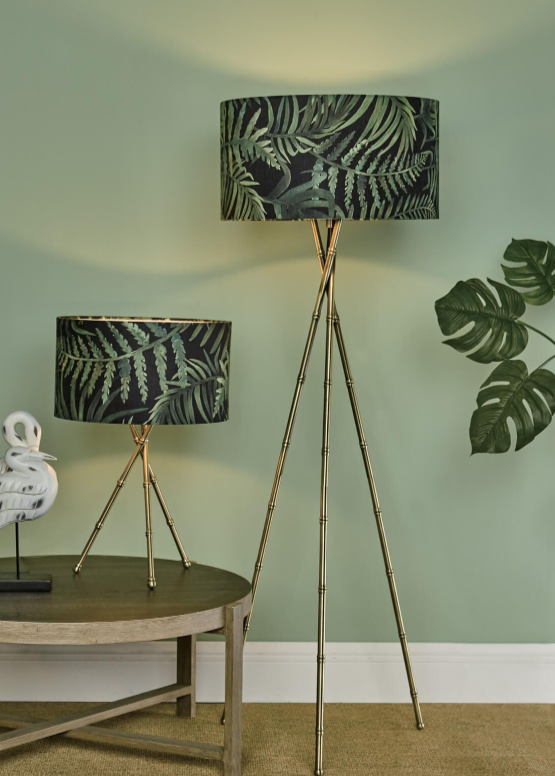 Bamboo Floor Lamp Antique Brass Base Only