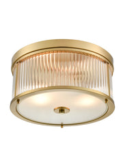 Birkenhead Flush Ceiling Fitting- Aged Brass/ Satin Nickel