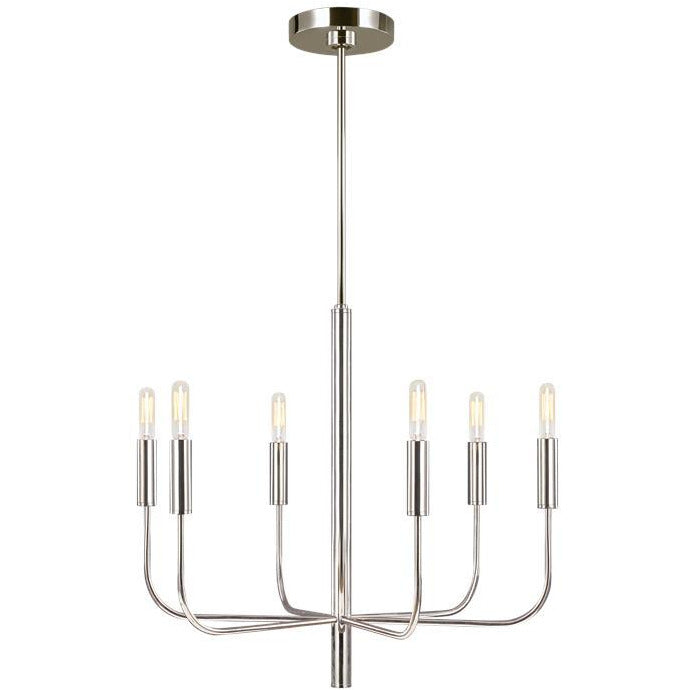 Brianna 9/6Lt Chandelier Ceiling Light - Brass/Polished Nickel Finish