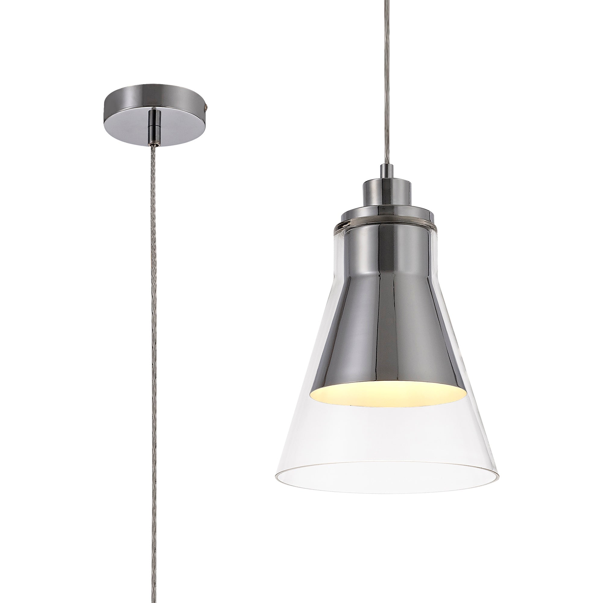Bulbonia Pendant, 1 x E27, Antique Brass/Polished Chrome/Antique Copper/Nickel