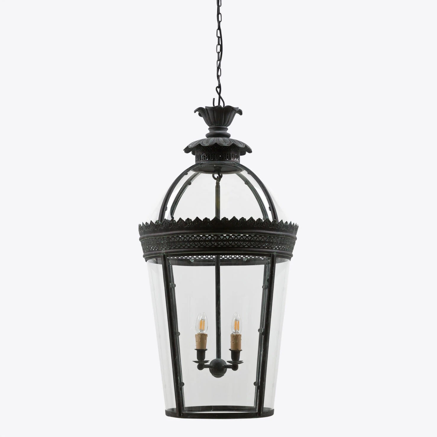 Byron  Large Lantern Bronze Verdigris