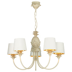 David Hunt Cabana 5 Light Multi-Arm Pendant In Cream Gold Fitting only