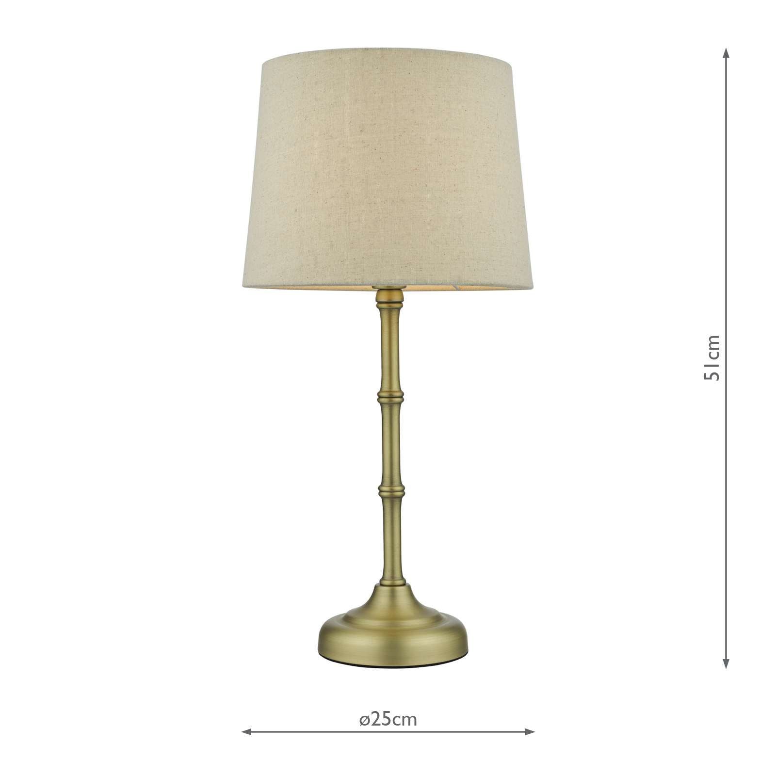 Cane Table Lamp Antique Brass With Shade