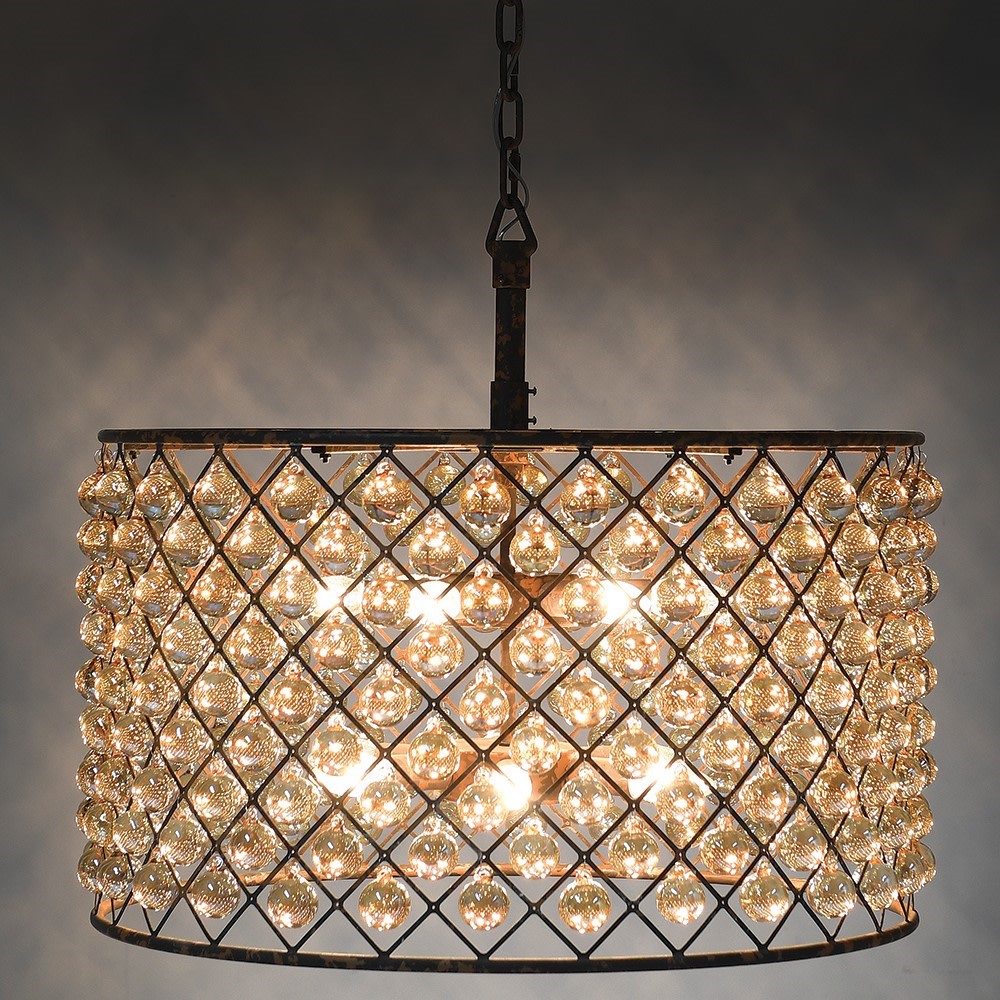 Fredericia Bauble Crystal Chandelier Rustic Amber Glass