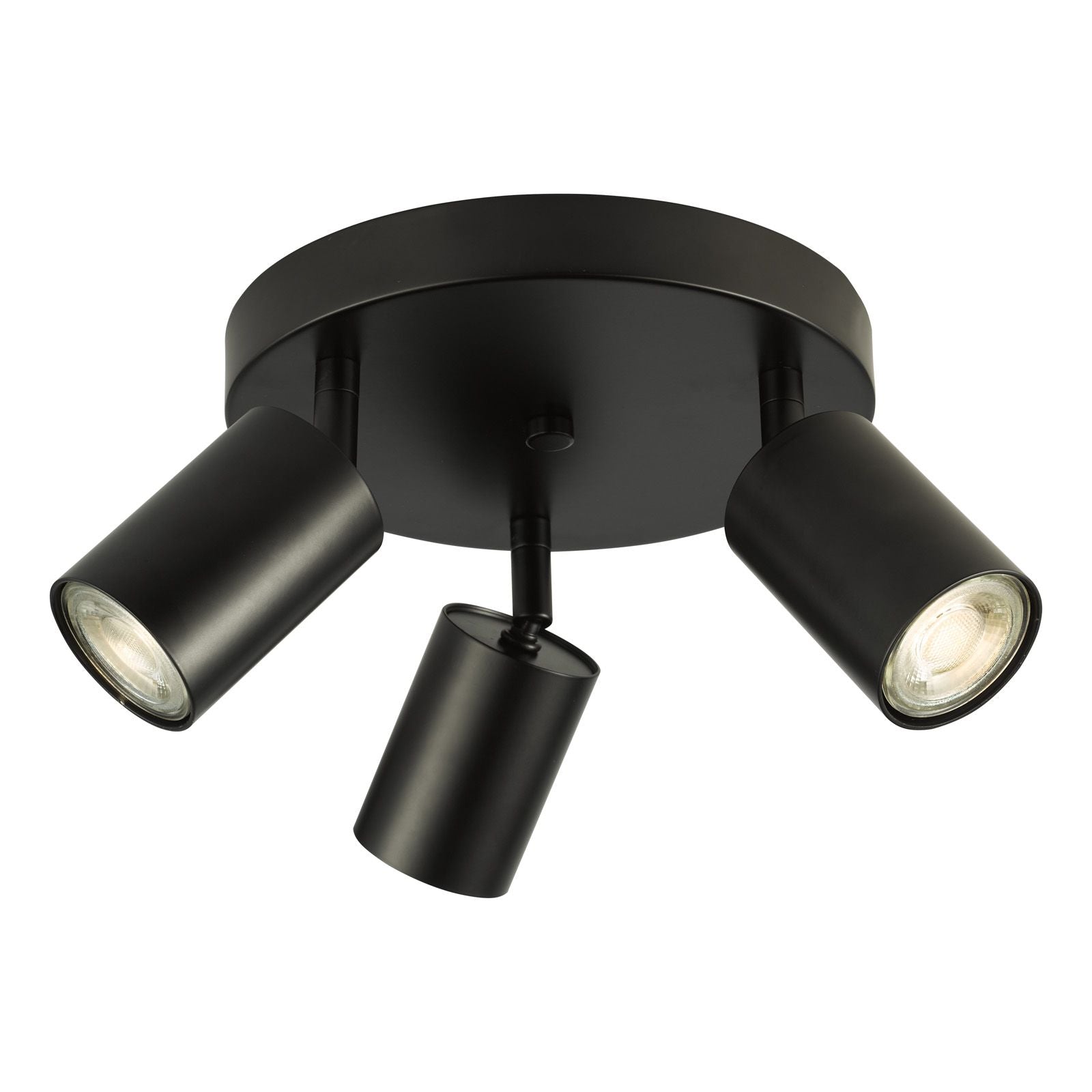 Cawley 3 Light Plate Spotlight -Matt Black Finish