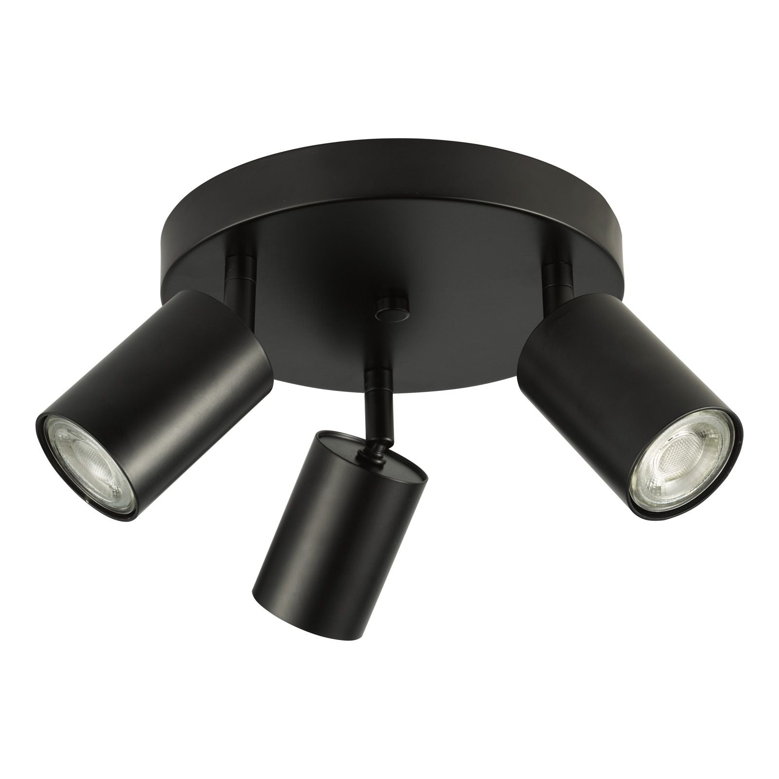 Cawley 3 Light Plate Spotlight -Matt Black Finish