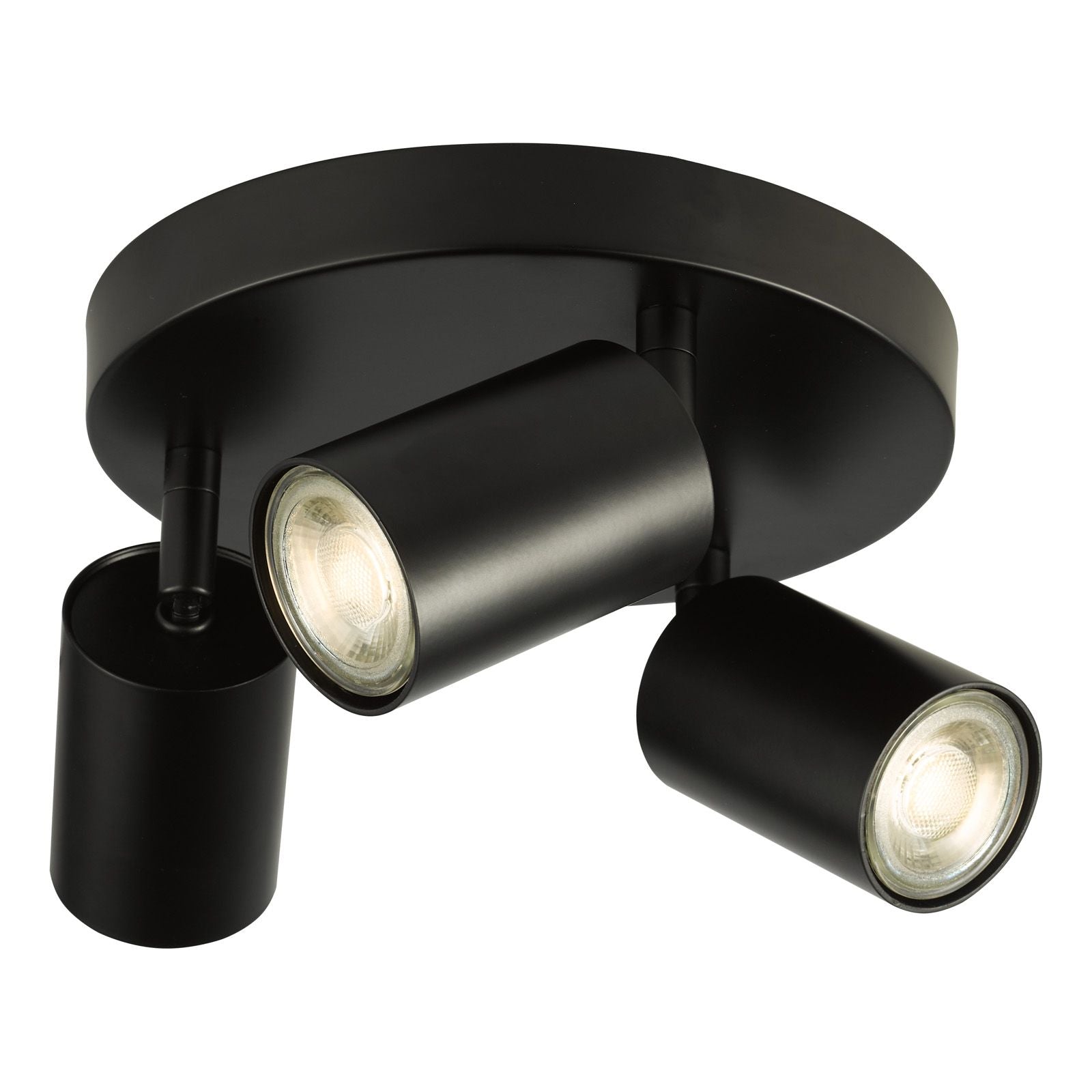 Cawley 3 Light Plate Spotlight -Matt Black Finish