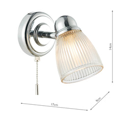 Cedric Bathroom Wall Spotlight IP44 - Polished Chrome/Antique Brass