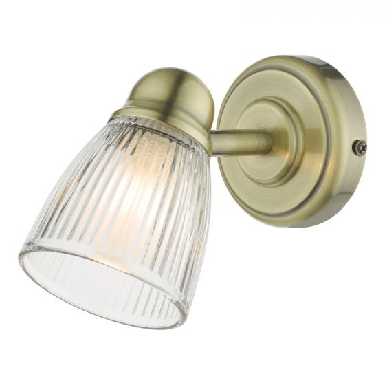 Cedric Bathroom Wall Spotlight IP44 - Polished Chrome/Antique Brass