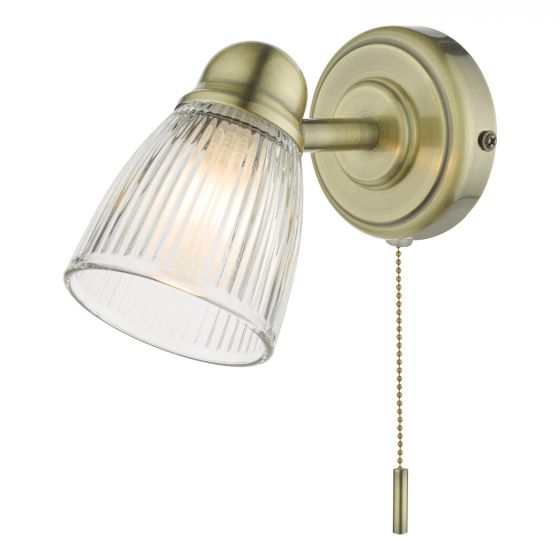 Cedric Bathroom Wall Spotlight IP44 - Polished Chrome/Antique Brass