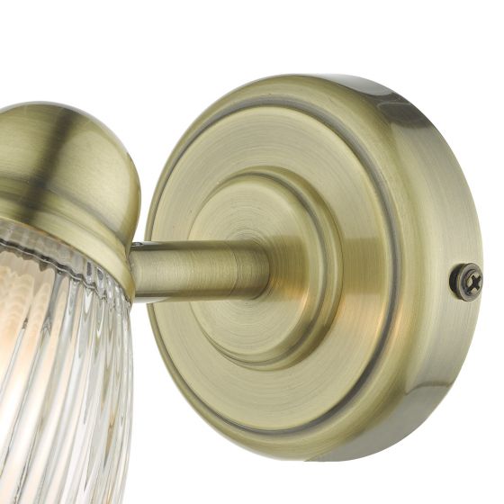 Cedric Bathroom Wall Spotlight IP44 - Polished Chrome/Antique Brass