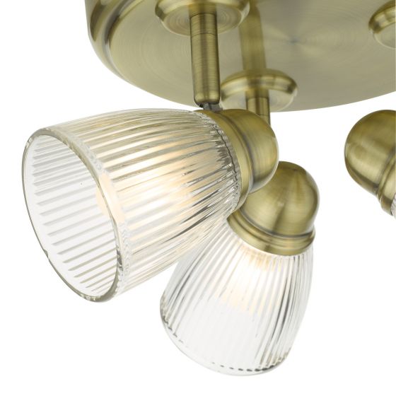 Cedric Bathroom 3Lt Spotlight IP44 - Polished Chrome/Antique Brass