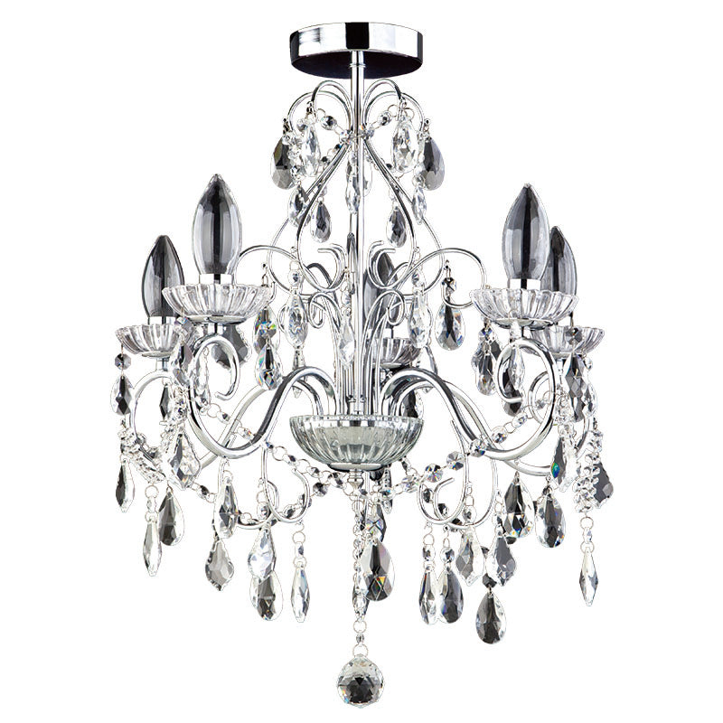 Vanity 5Lt Bathroom Chandelier IP44 - Chrome / Matt Brass