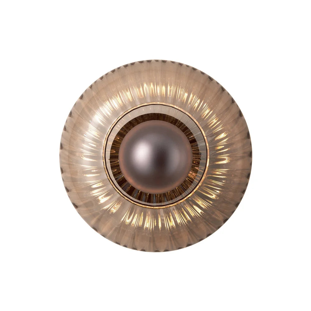 Chelsea Glass Round Diffuser Wall Light - Mocha