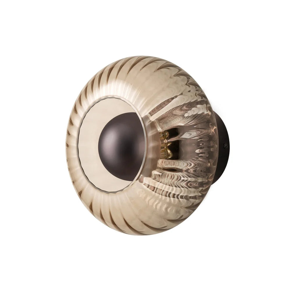 Chelsea Glass Round Diffuser Wall Light - Mocha