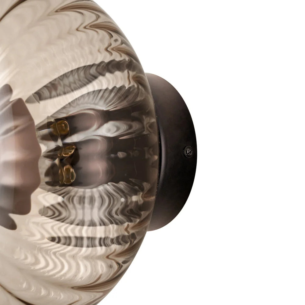 Chelsea Glass Round Diffuser Wall Light - Mocha