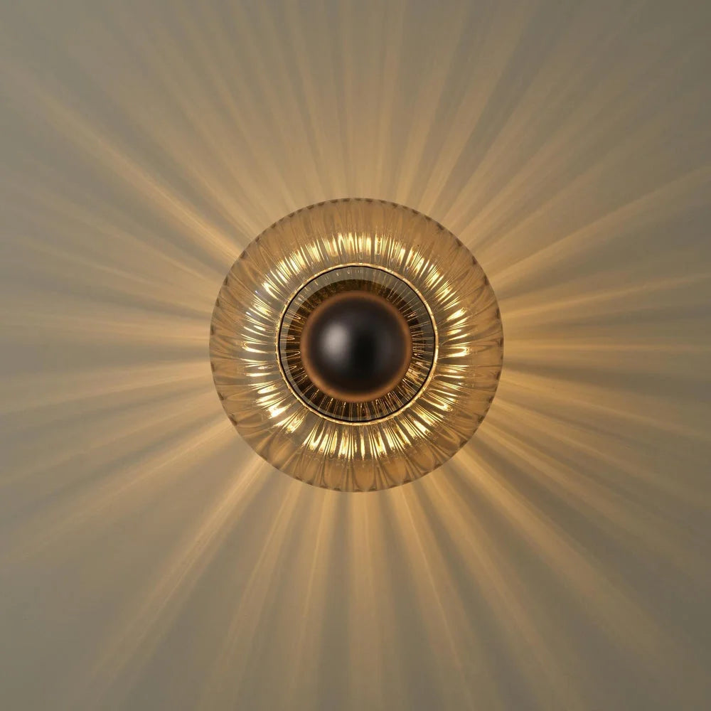 Chelsea Glass Round Diffuser Wall Light - Mocha