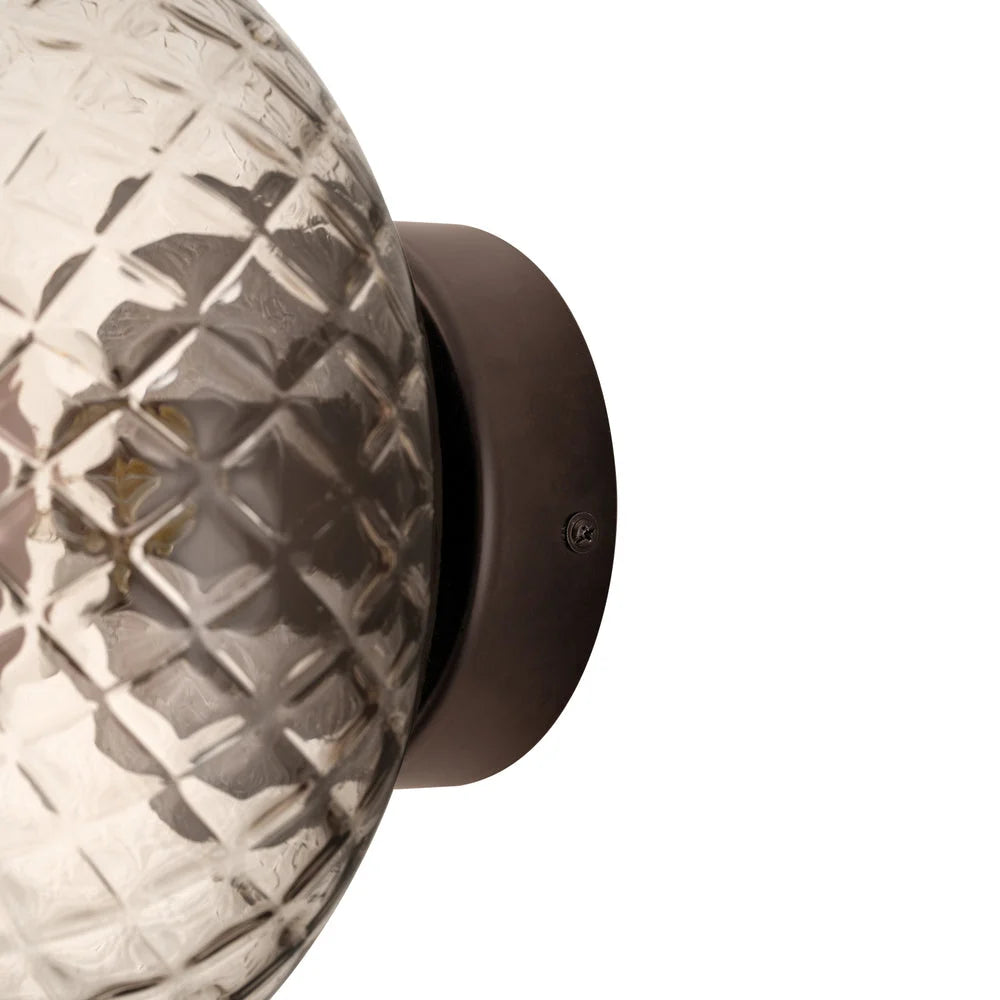 Chelsea Glass Round Diffuser Wall Light - Mocha