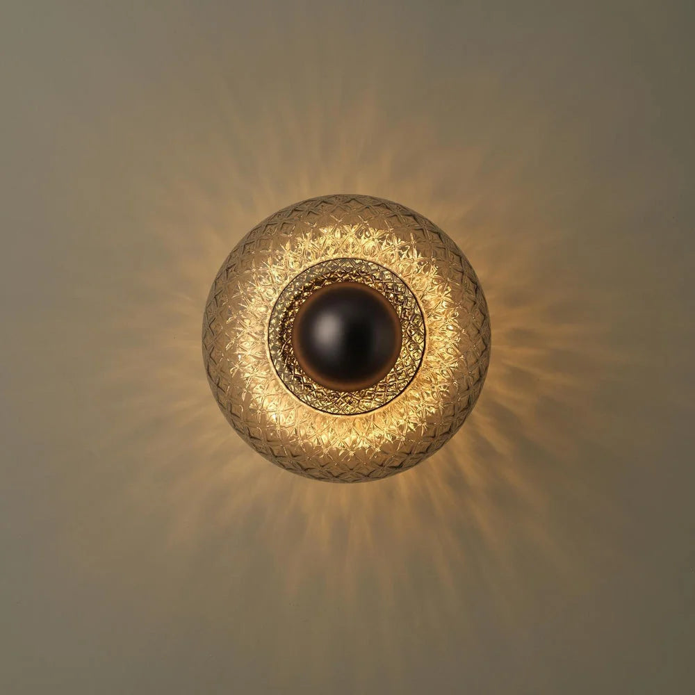 Chelsea Glass Round Diffuser Wall Light - Mocha