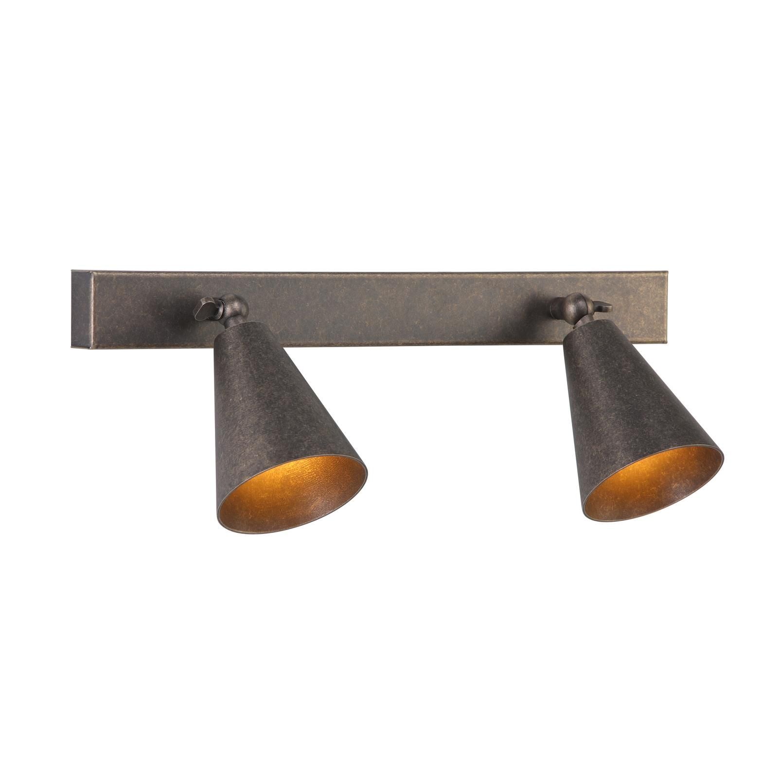 Charing 2 Light Wall Light- Aged Silver/ Aged Brass Finish