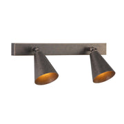 Charing 2 Light Wall Light- Aged Silver/ Aged Brass Finish