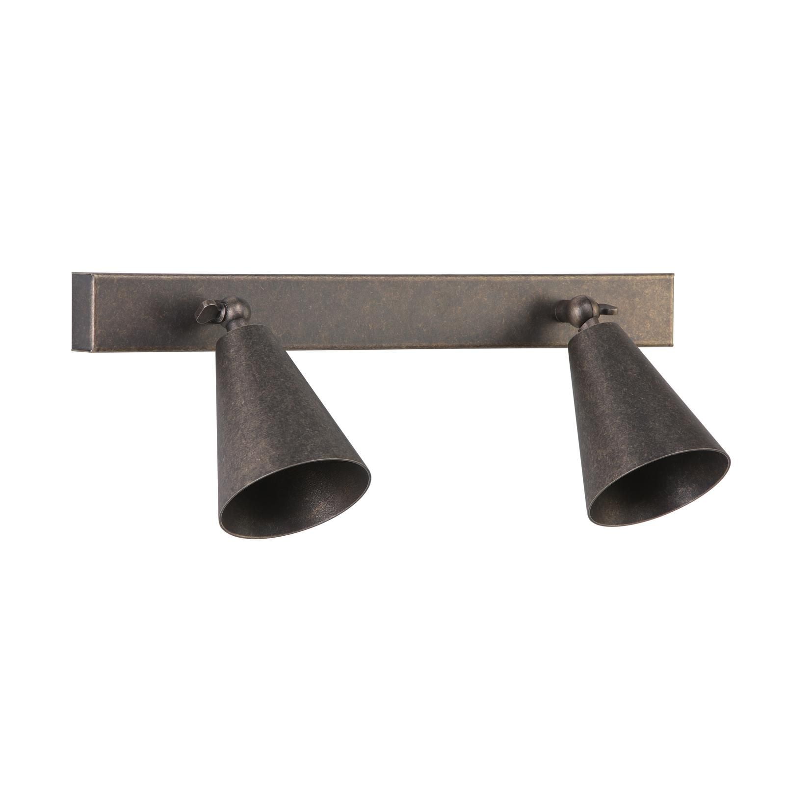 Charing 2 Light Wall Light- Aged Silver/ Aged Brass Finish