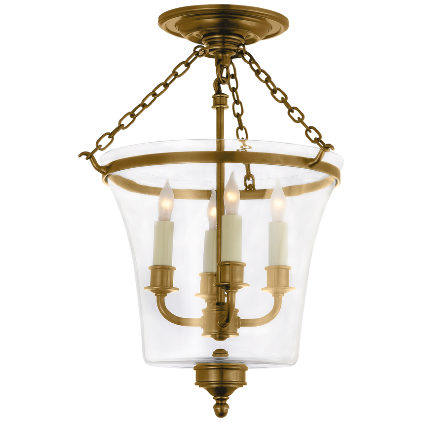 Sussex Semi-Flush Bell Jar Lantern - Various Colours