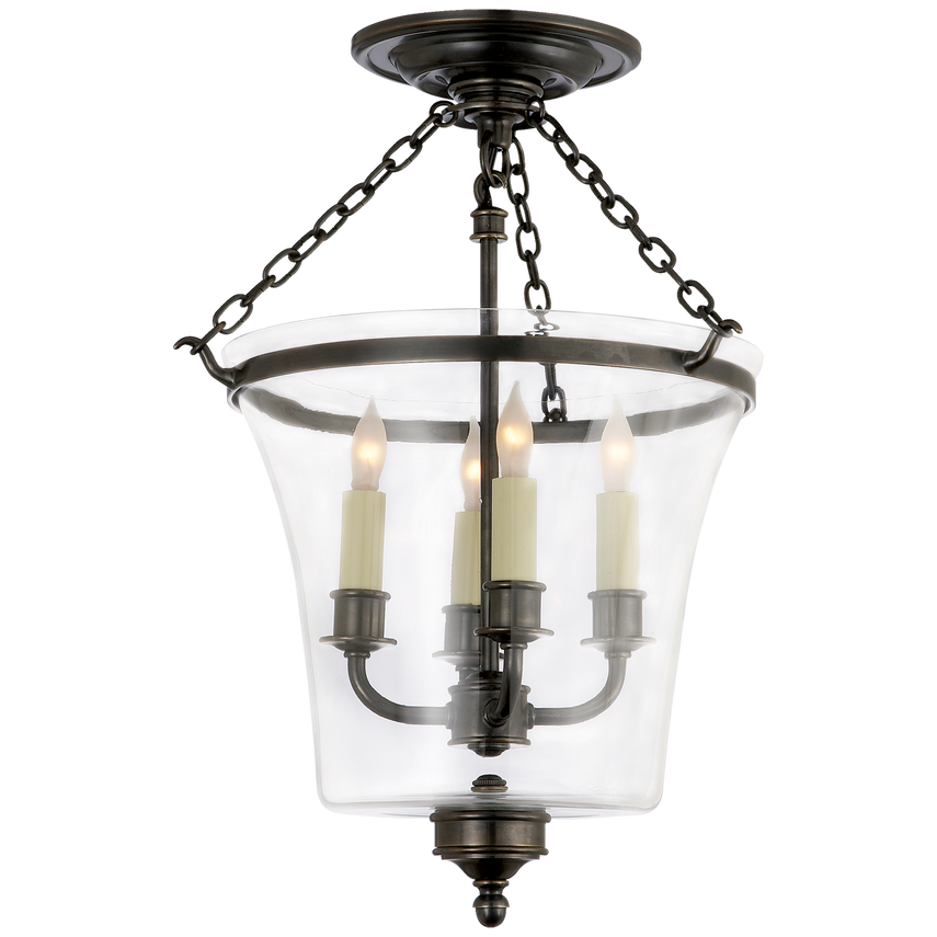 Sussex Semi-Flush Bell Jar Lantern - Various Colours
