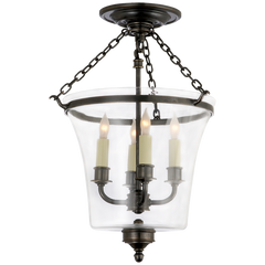 Sussex Semi-Flush Bell Jar Lantern - Various Colours